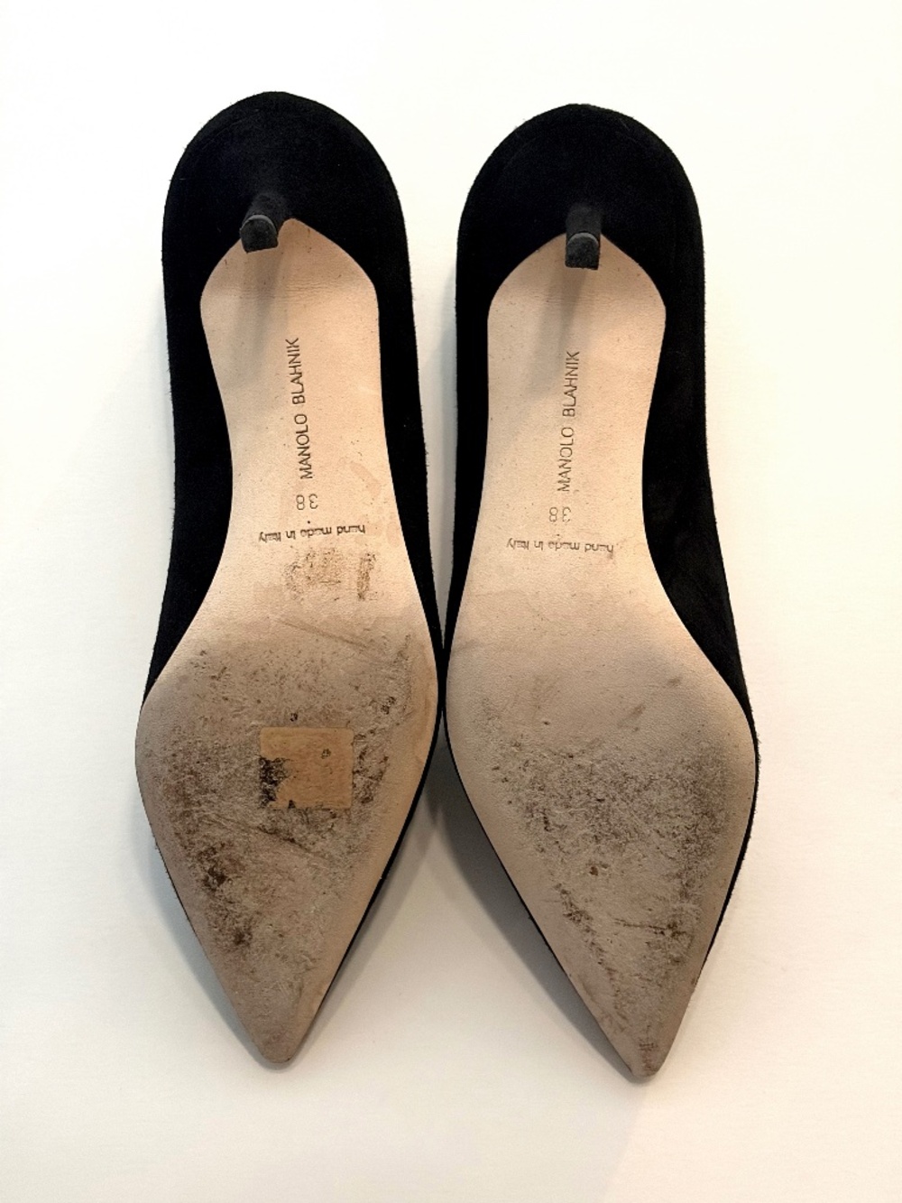 Manolo Blahnik BB 70 Black Suede Pumps Size 38 - Picture 2 of 6